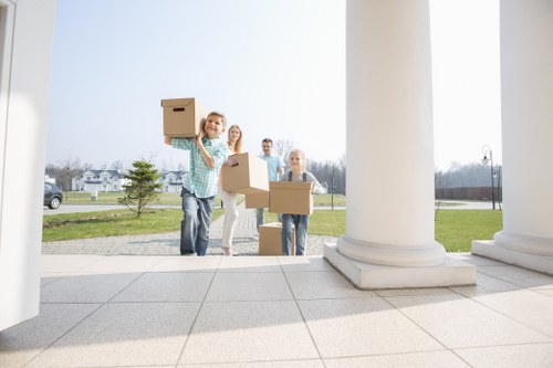 Household items being prepared for a Kingston upon Thames move