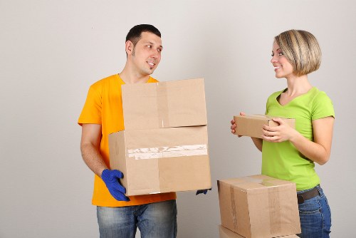Items being sorted for recycling and donation during a Kingston upon Thames house move